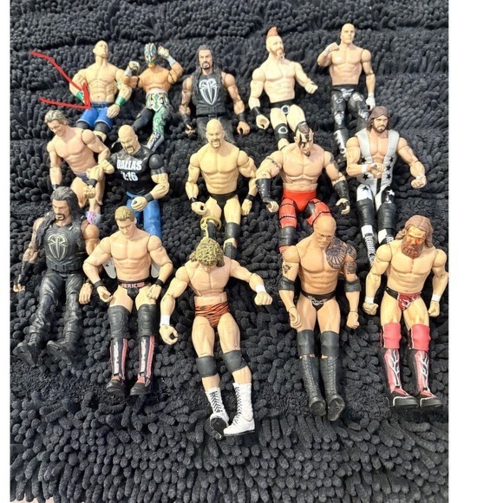 WWE Wrestling Action Figure Lot Stone Cold The Rock John Cena Roman Reigns 15pc